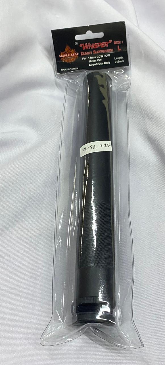 Maple Leaf WHISPER 215mm 14mm CCWCW or 16mm CW Silencer (BK)